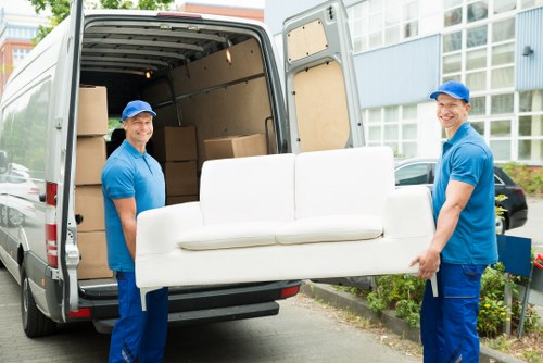 Commercial move planning for a Holloway business with office furniture and boxes