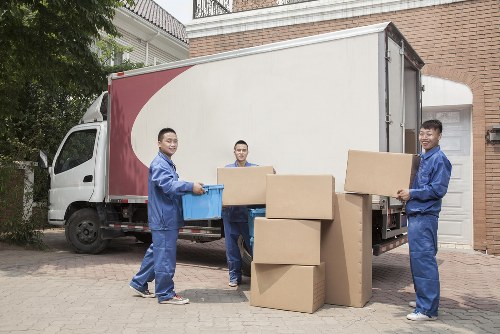 Moving van service operating in Holloway on a busy North London street