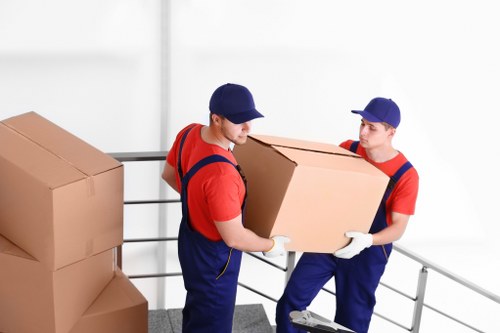 House removalists preparing a moving van in Holloway
